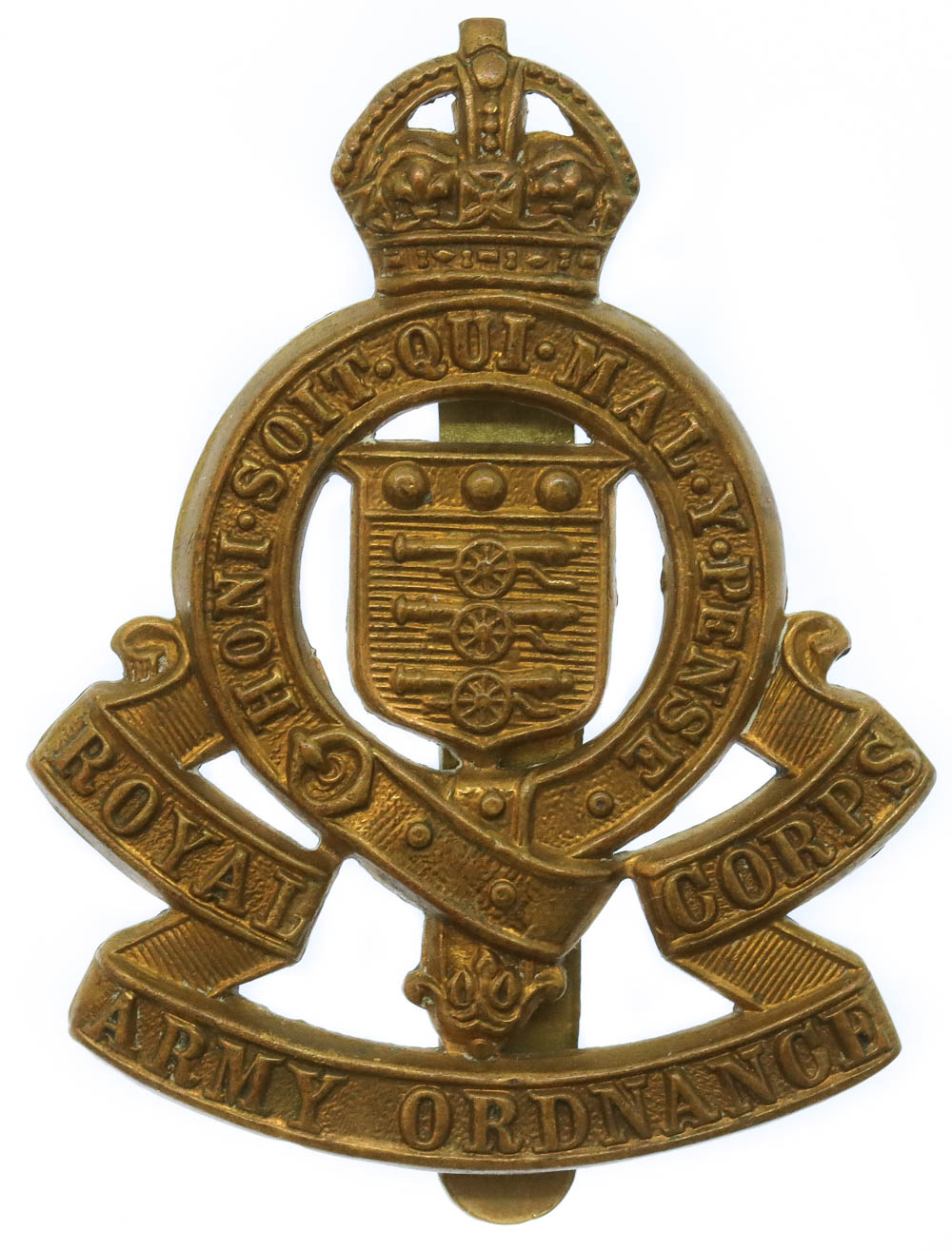 Royal Army Ordnance Corps (R.A.O.C.) Cap Badge - King's Crown 