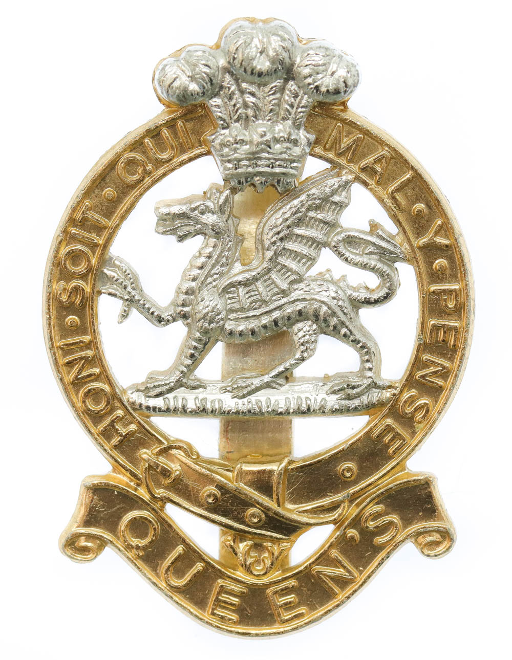 Queen's Royal Regiment Anodised (Staybrite) Cap Badge