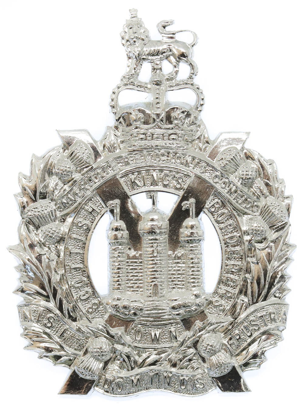 King's Own Scottish Borderers (K.O.S.B.) Anodised (Staybrite) Cap Badge