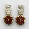 Pair of Loyal Regiment (North Lancashire) Officer's Mess Dress Collar Badges - Queen's Crown