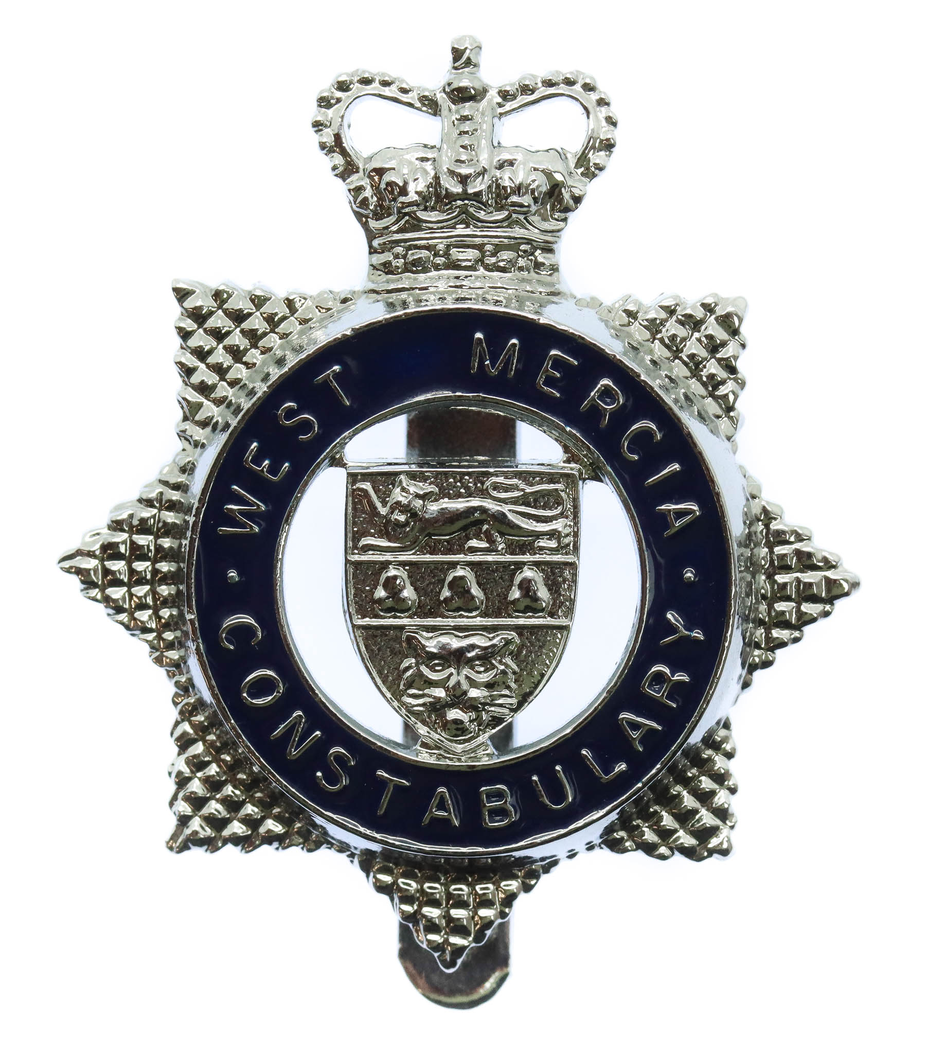 West Mercia Constabulary Enamelled Cap Badge - Queen's Crown