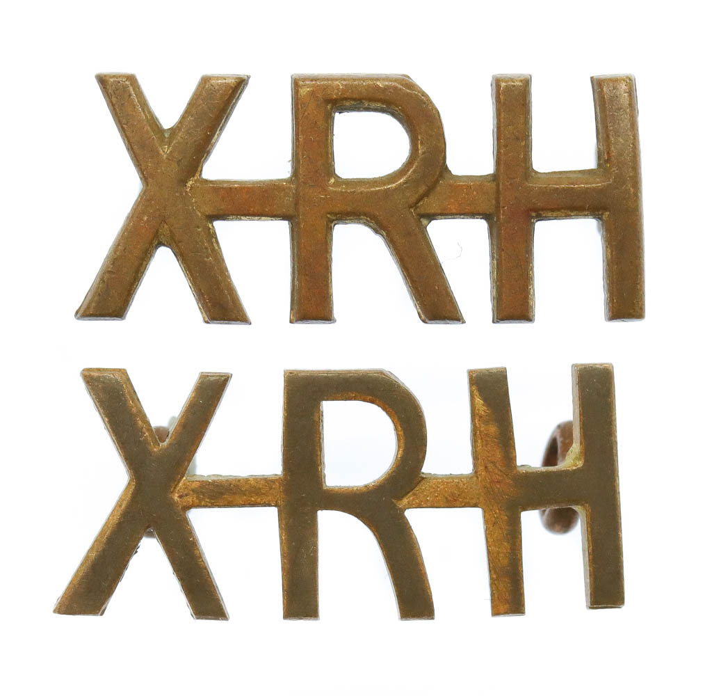 Pair of 10th Royal Hussars (XRH) Shoulder Titles