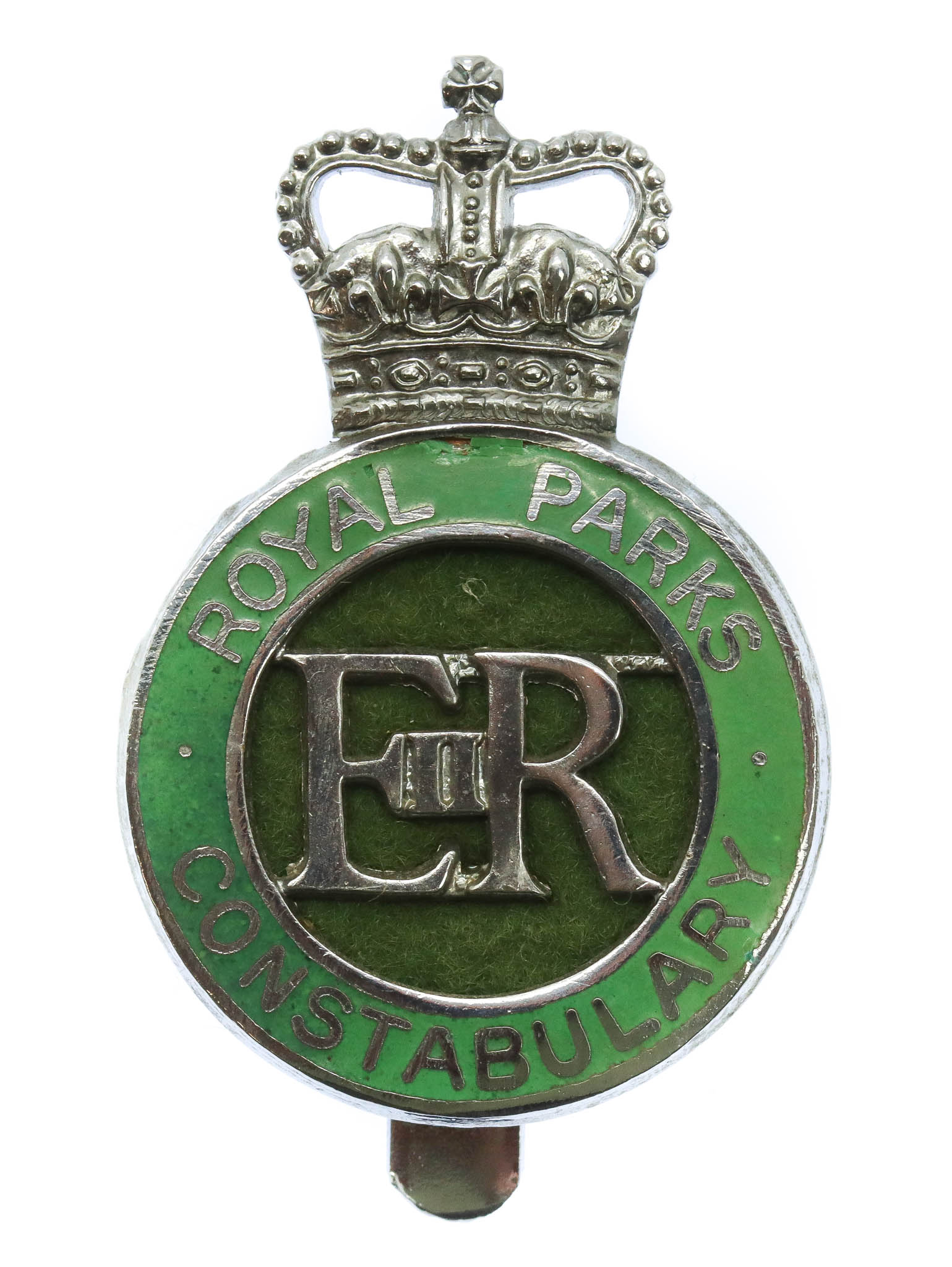 Royal Parks Constabulary Enamelled Cap Badge - Queen's Crown