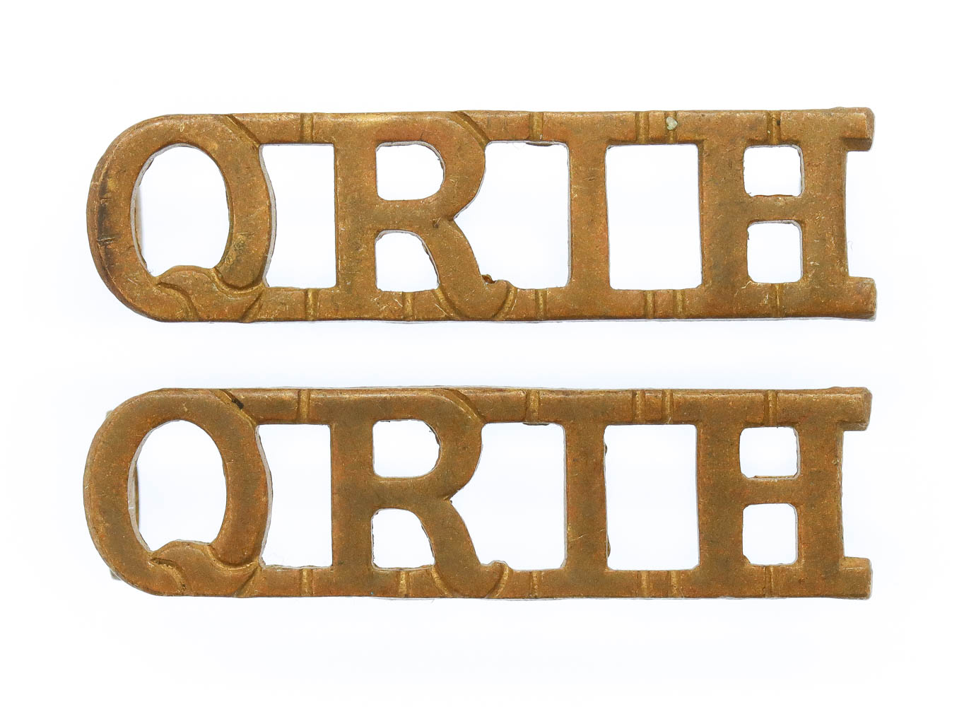 Pair of Queen's Royal Irish Hussars (Q.R.I.H.) Shoulder Titles