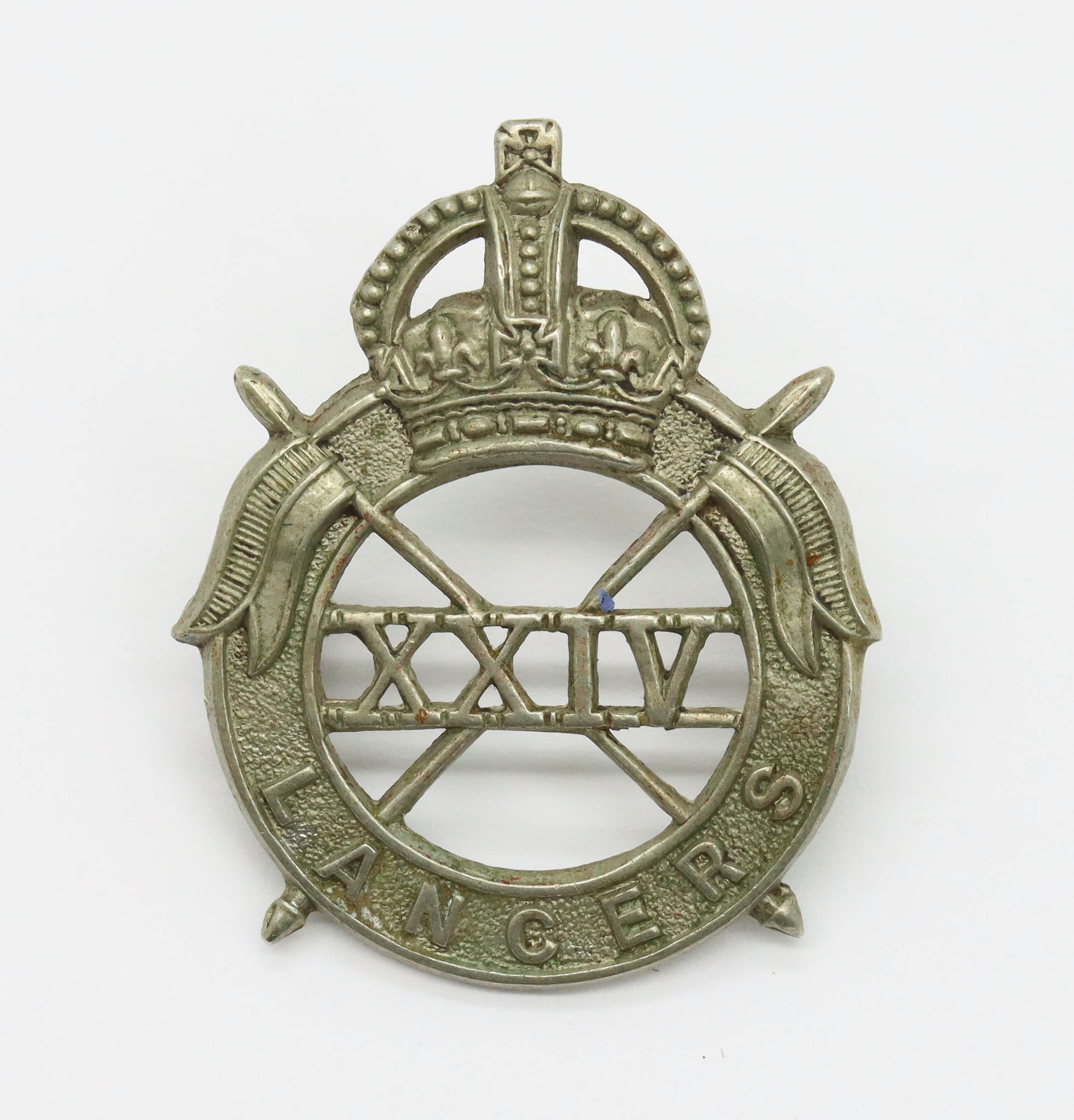 24th Lancers Collar Badge - King's Crown