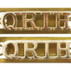 Pair of Queen's Royal Irish Hussars (Q.R.I.H.) Anodised (Staybrite) Shoulder Titles