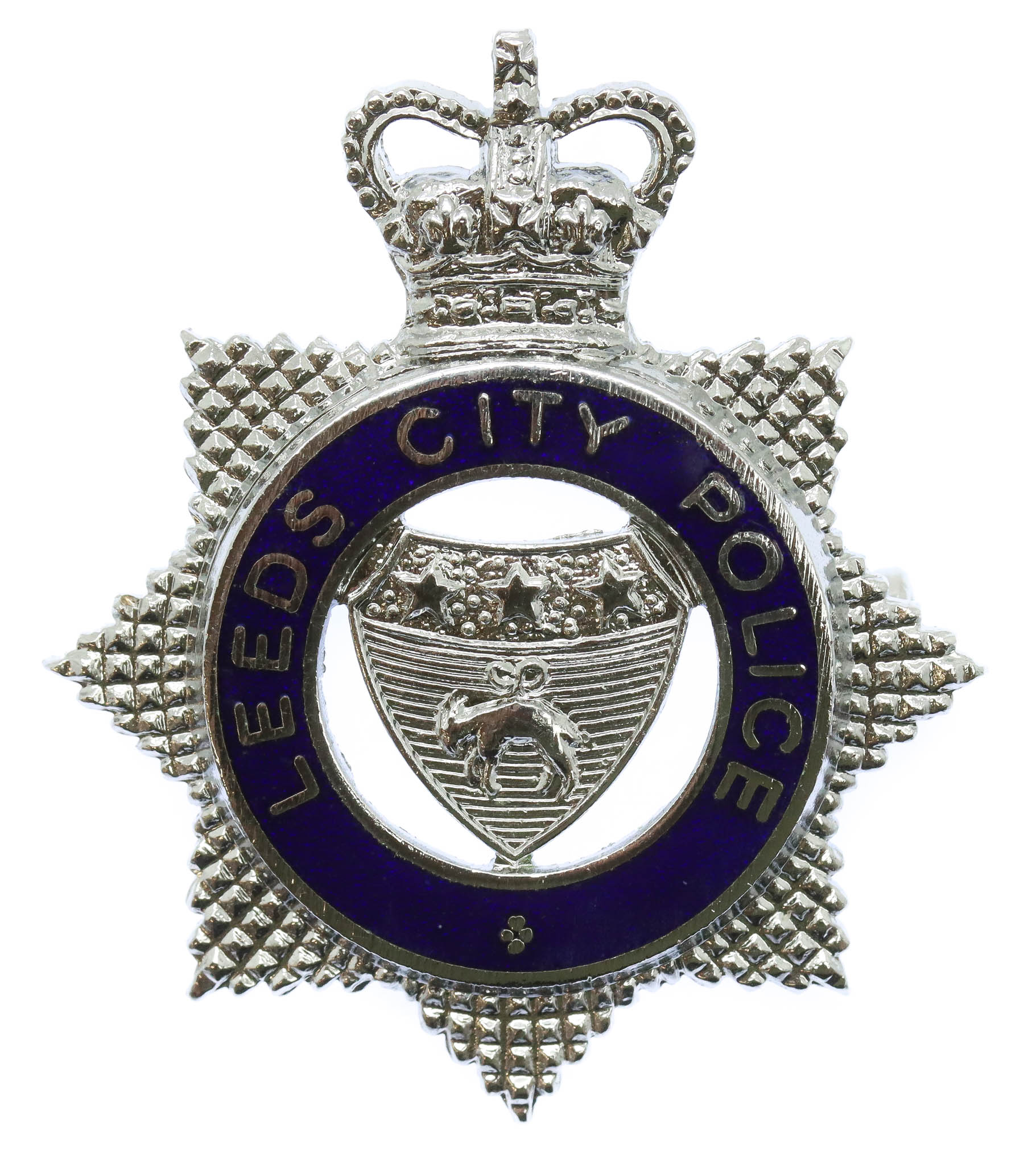 Leeds City Police Senior Officer's Enamelled Cap Badge - Queen's Crown