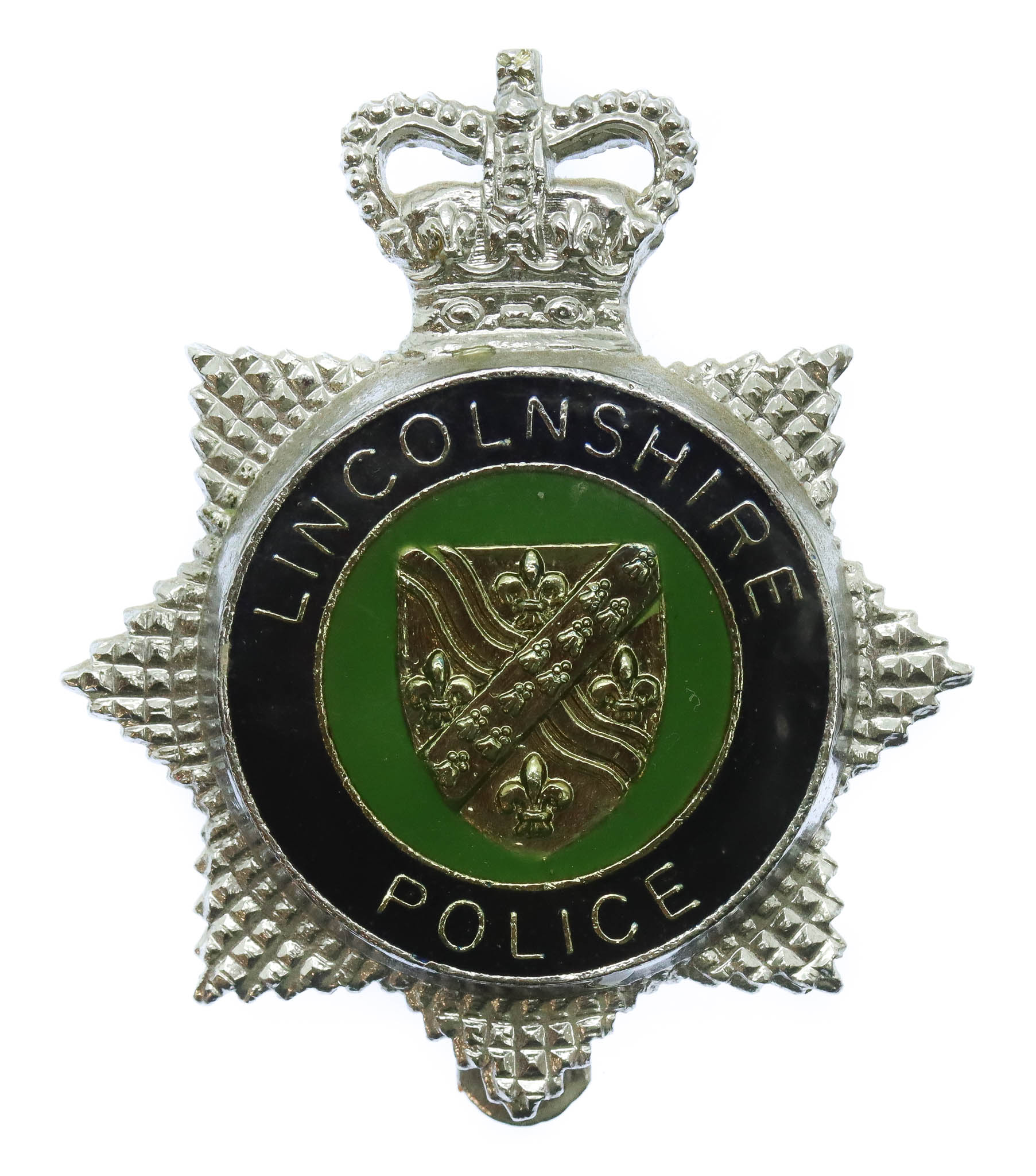 Lincolnshire Police Enamelled Cap Badge - Queen's Crown