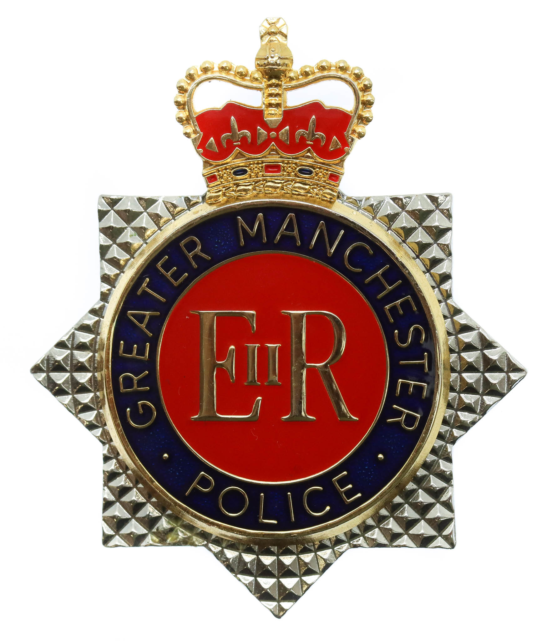 Greater Manchester Police Enamelled Cap Badge - Queen's Crown