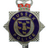 Sussex Police Enamelled Cap Badge - Queen's Crown