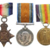 WW1 1914 Mons Star Prisoner of War Casualty Medal Trio - Pte. P. Cowell, 1st Bn. Northumberland Fusiliers - Died 26/08/1914 as a P.O.W. 