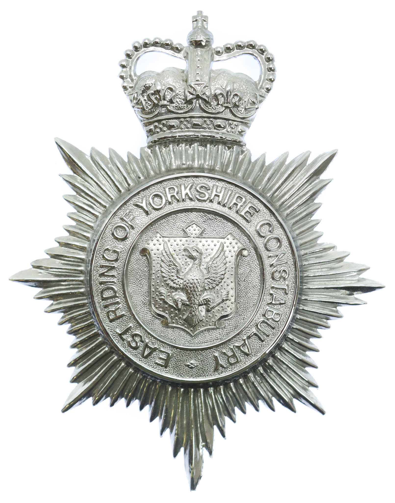 East Riding of Yorkshire Constabulary Helmet Plate - Queen's Crown