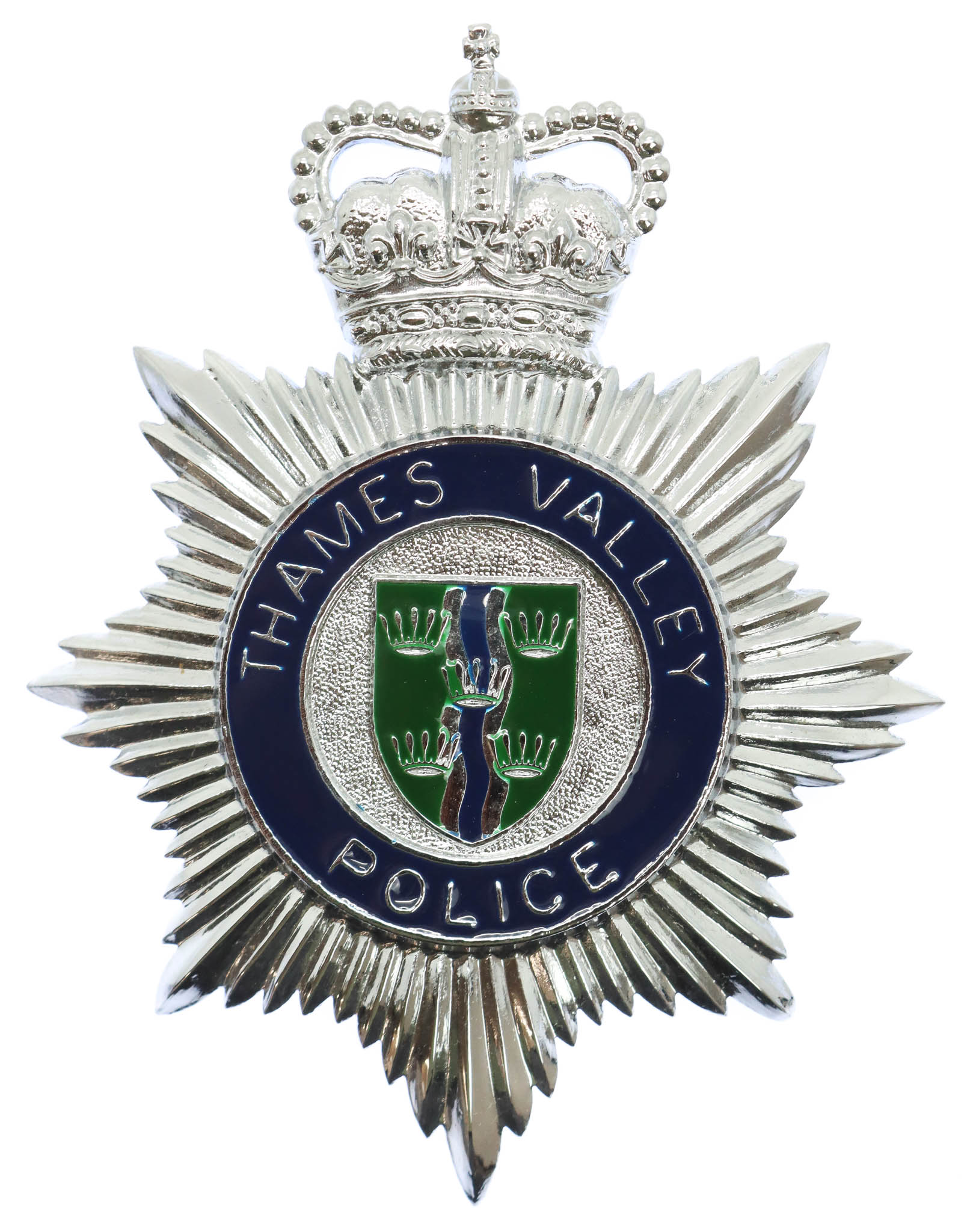 Thames Valley Police Enamelled Helmet Plate - Queen's Crown
