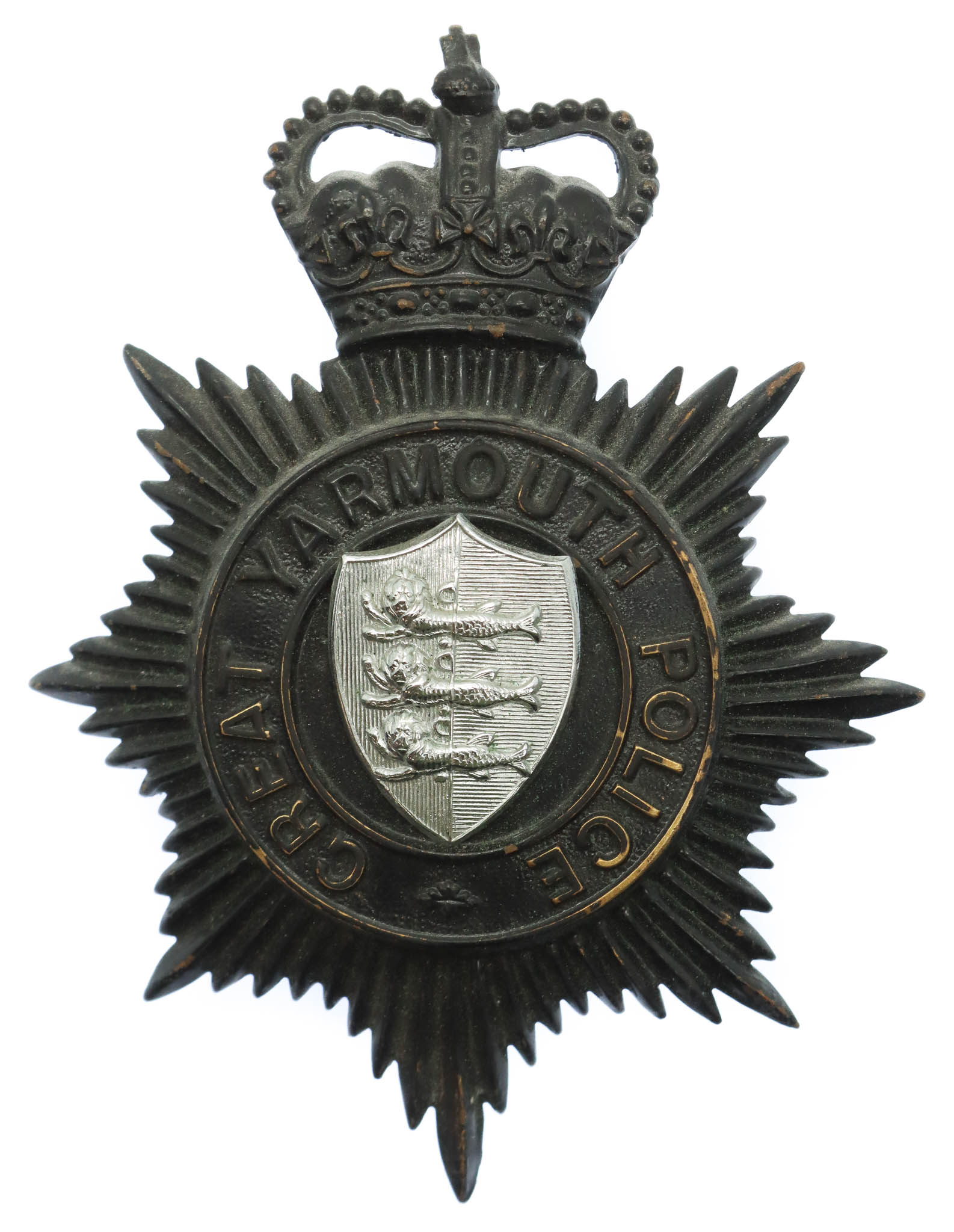 Great Yarmouth Police Night Helmet Plate - Queen's Crown