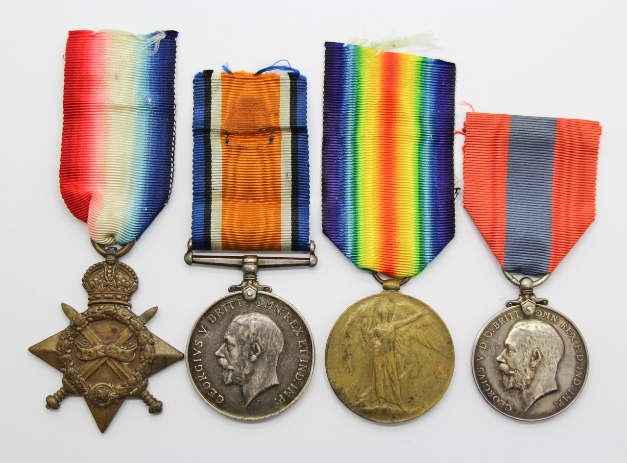 WW1 1914-15 Star, British War Medal, Victory Medal & George V Imperial Service Medal Group of Four - L.Sto. T.H. Williams, Royal Navy