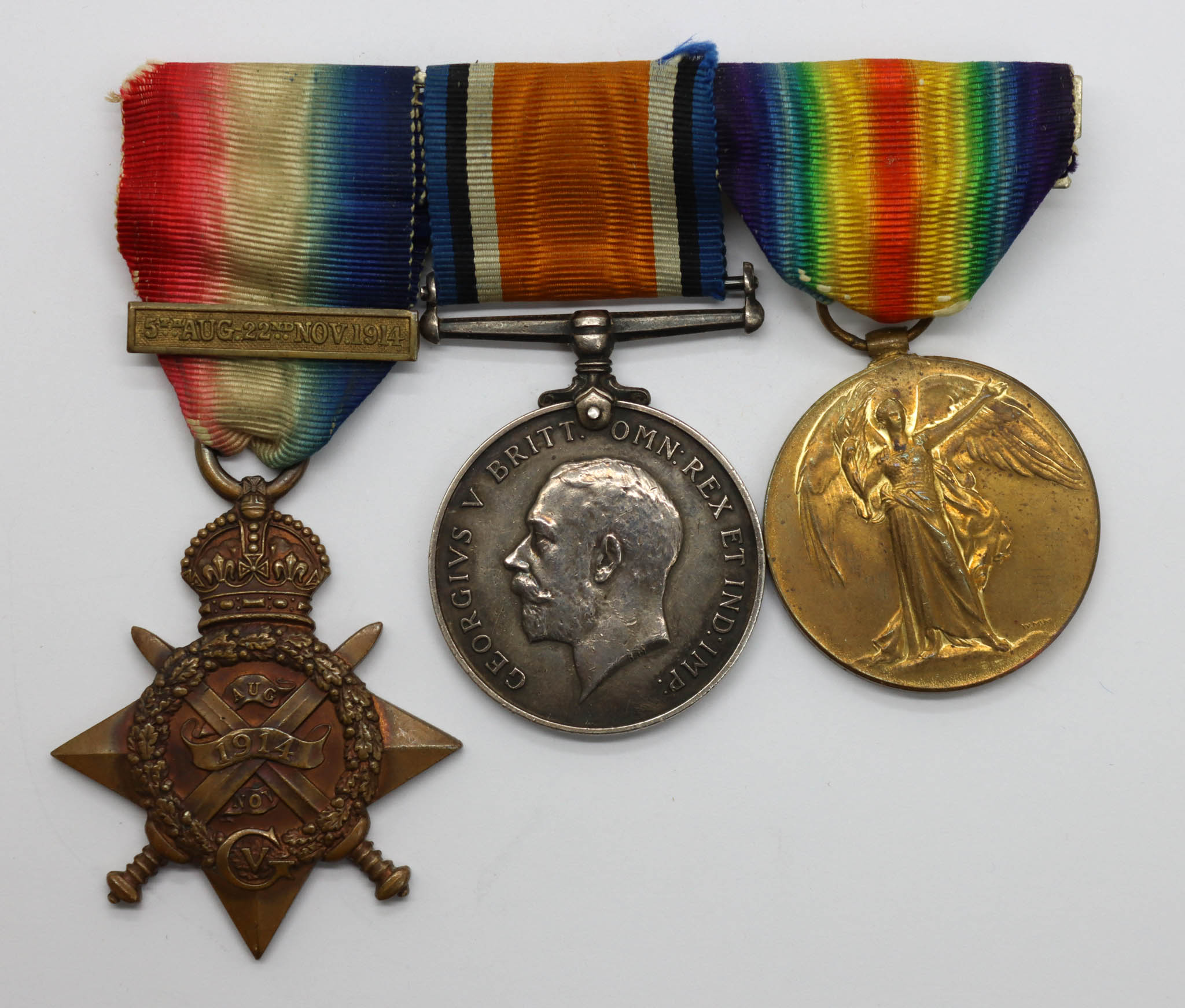 WW1 1914 Mons Star Medal Trio - Pte. C.A. Morley, 2nd Bn. Yorkshire Regiment