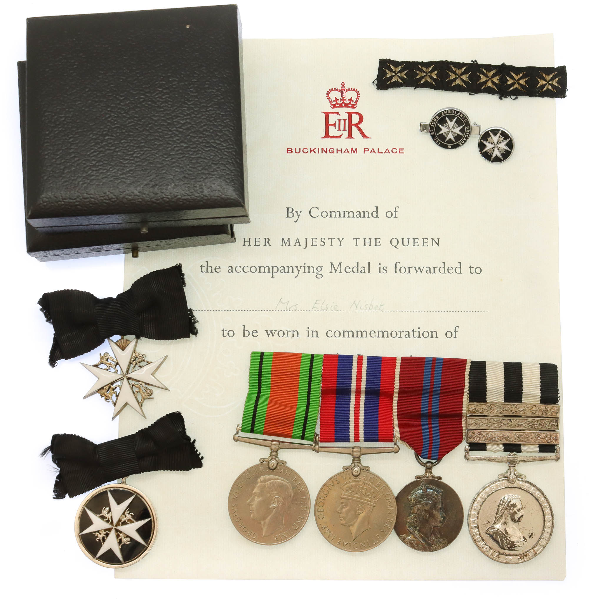 WW2 and Order of St. John Medal Group - Mrs Elsie Nisbet