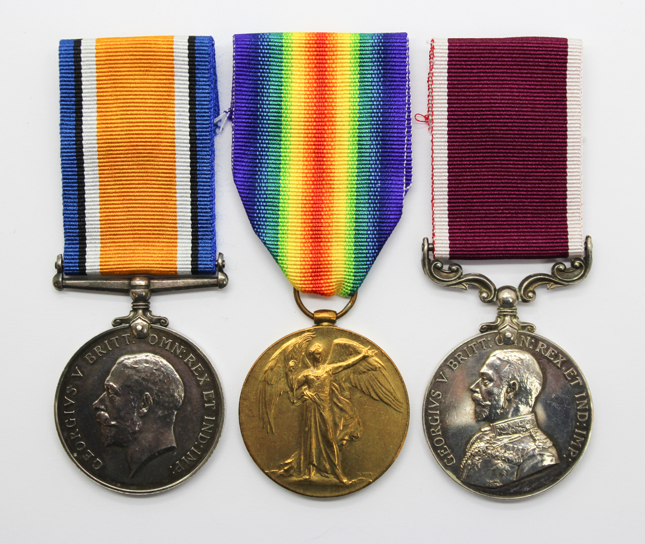 WW1 British War Medal, Victory Medal and Long Service & Good Conduct Medal Group of Three - B.Q.M.Sjt. D.H. Harrison, Royal Artillery