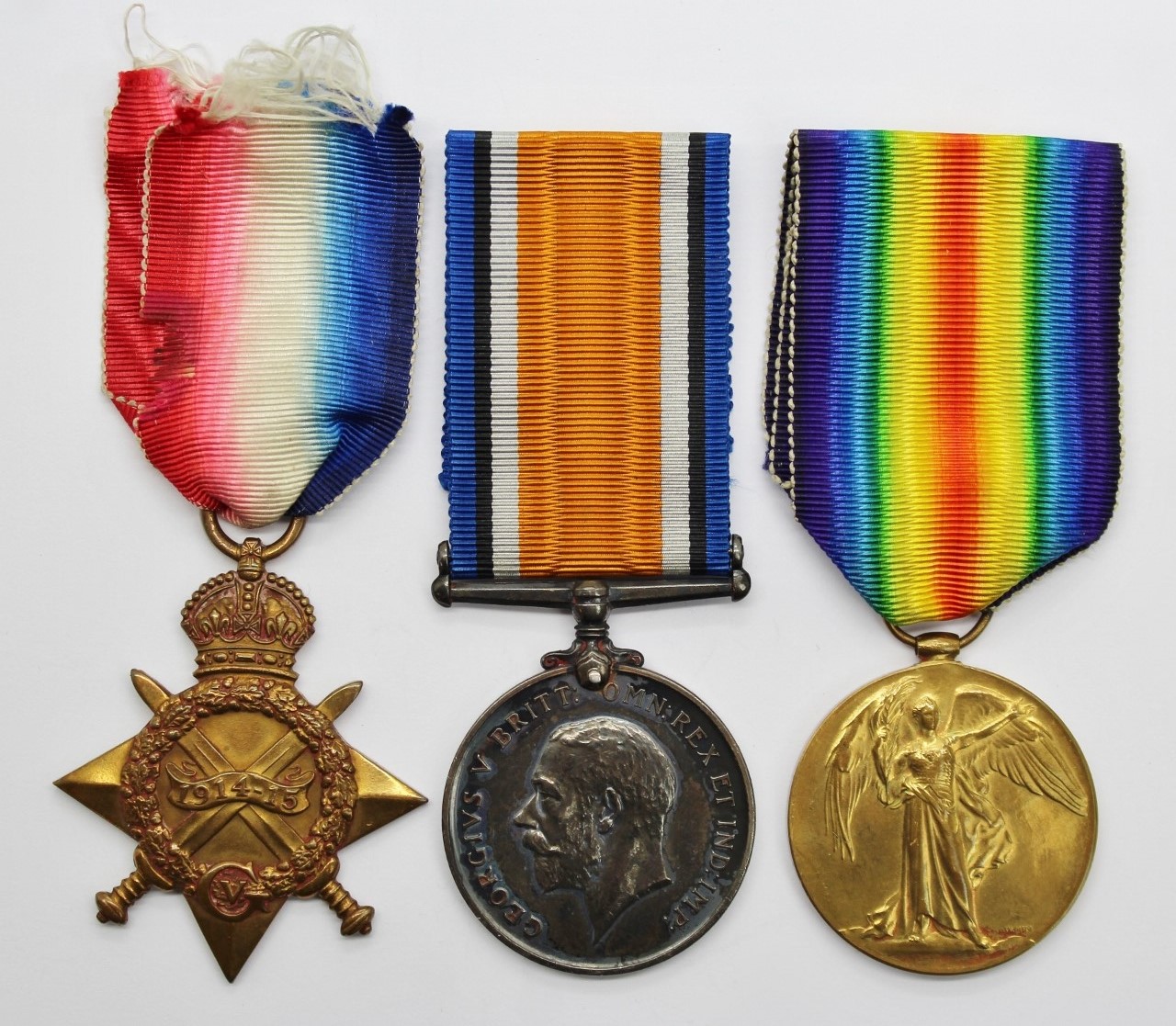 WW1 1914-15 Star Medal Trio - Pte. T. Latham, 1st Bn East Yorkshire Regiment - Wounded In Action (First Day of the Somme)