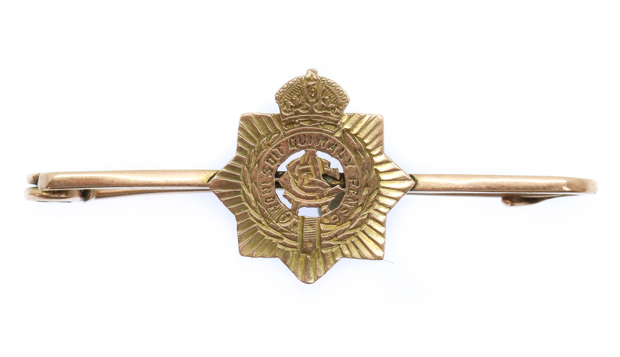 WWI Army Service Corps 9ct Gold Sweetheart Brooch