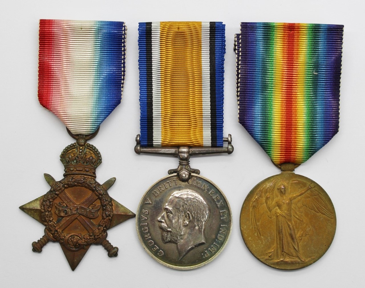 WW1 1914-15 Star Medal Trio - Pte. R. Russell, Essex Regiment