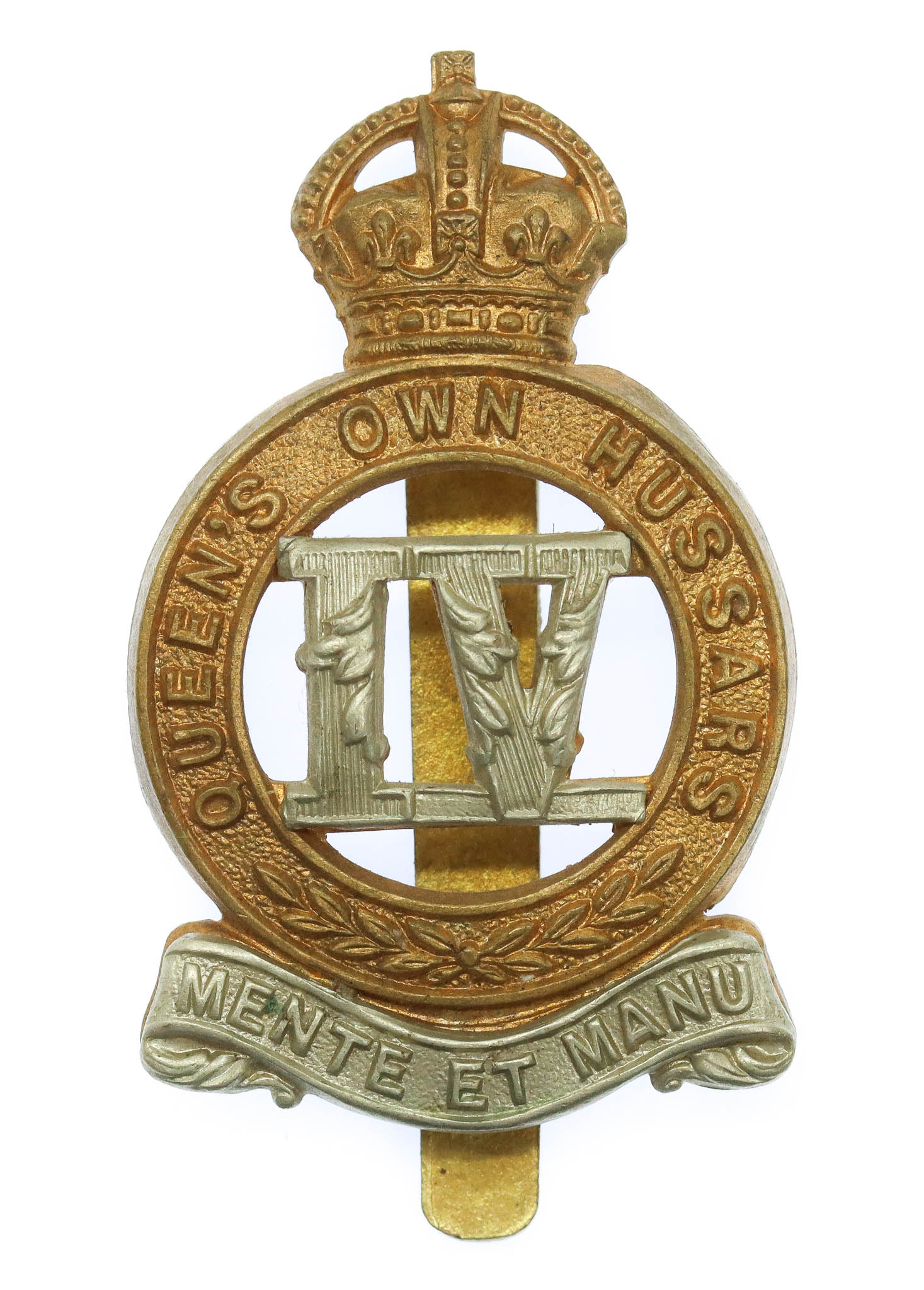 4th Queen's Own Hussars Cap Badge - King's Crown