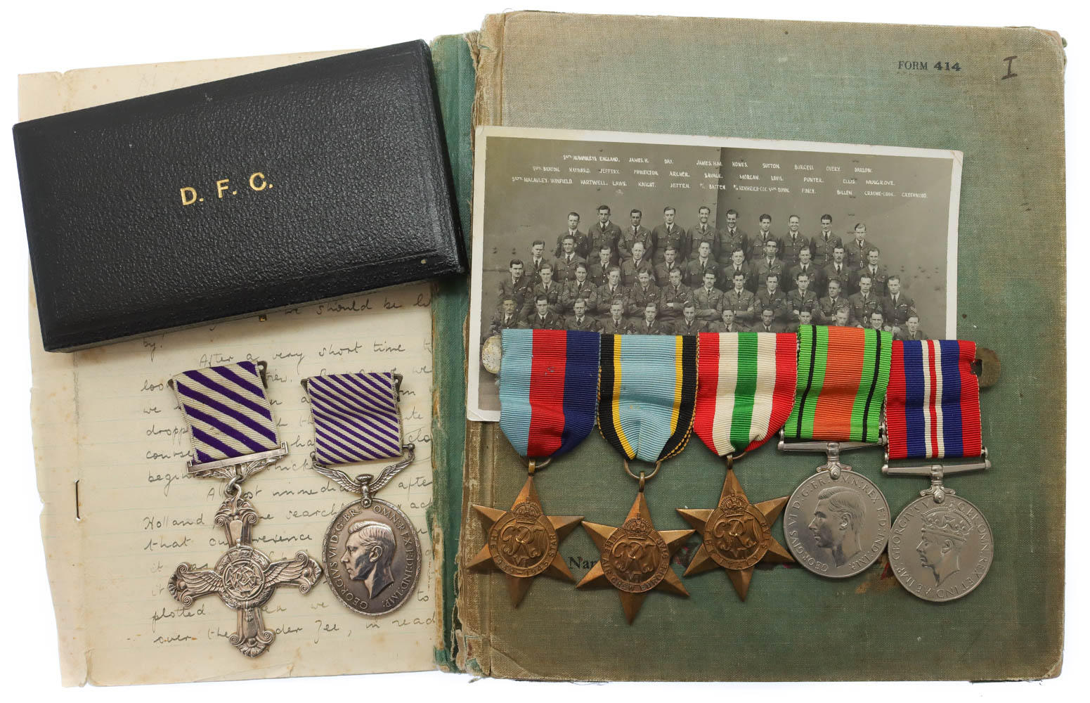 WW2 D.F.C., D.F.M. Medal Group with Log Books & Photographs - Flt.Lt. W.K. Dunn, 115 & 40 Sqdn. Royal Air Force