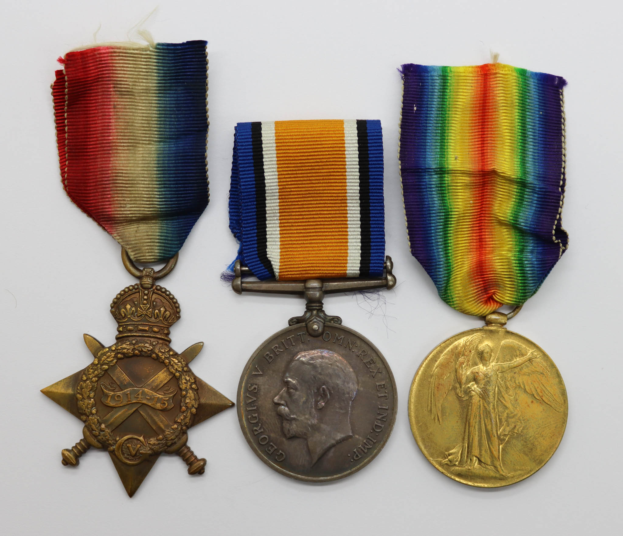WW1 1914-15 Star Medal Trio - Pte. G. Montgomery, 1st/4th Bn. King's Own Scottish Borderers - Wounded at Dardanelles