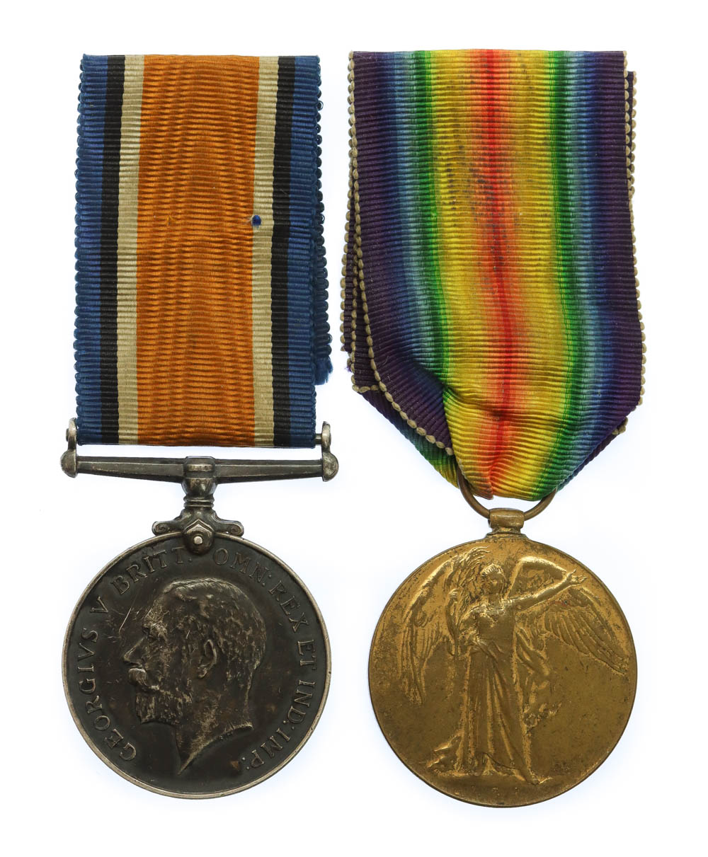 WW1 British War & Victory Medal Pair - Pte. E. Pearson, 2nd Bn. West Yorkshire Regiment - K.I.A.