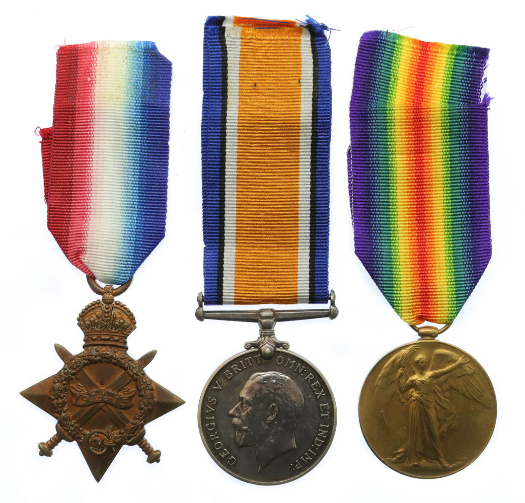 WW1 1914-15 Star Medal Trio - Pte. W. Phillips, 1st Bn. York & Lancaster Regiment - Wounded in Action (Ypres)