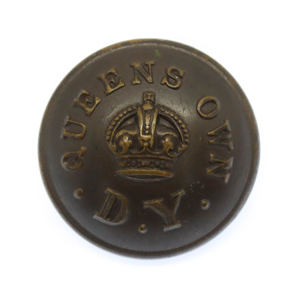 Queen's Own Dorset Yeomanry Officer's Button - King's Crown