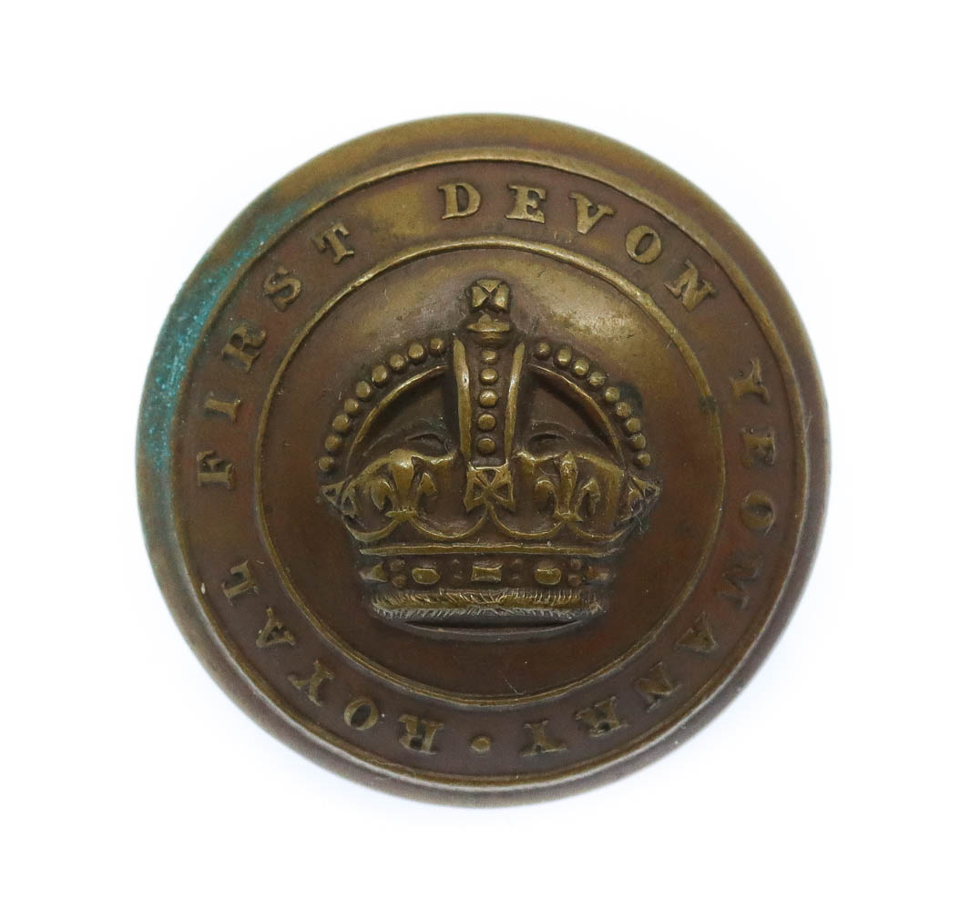 Royal First Devon Yeomanry Officer's Button - King's Crown (25mm)