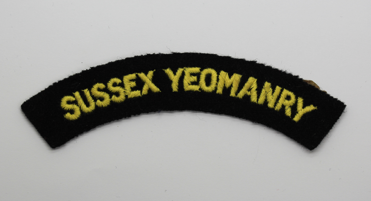 Sussex Yeomanry (SUSSEX YEOMANRY) Cloth Shoulder Title