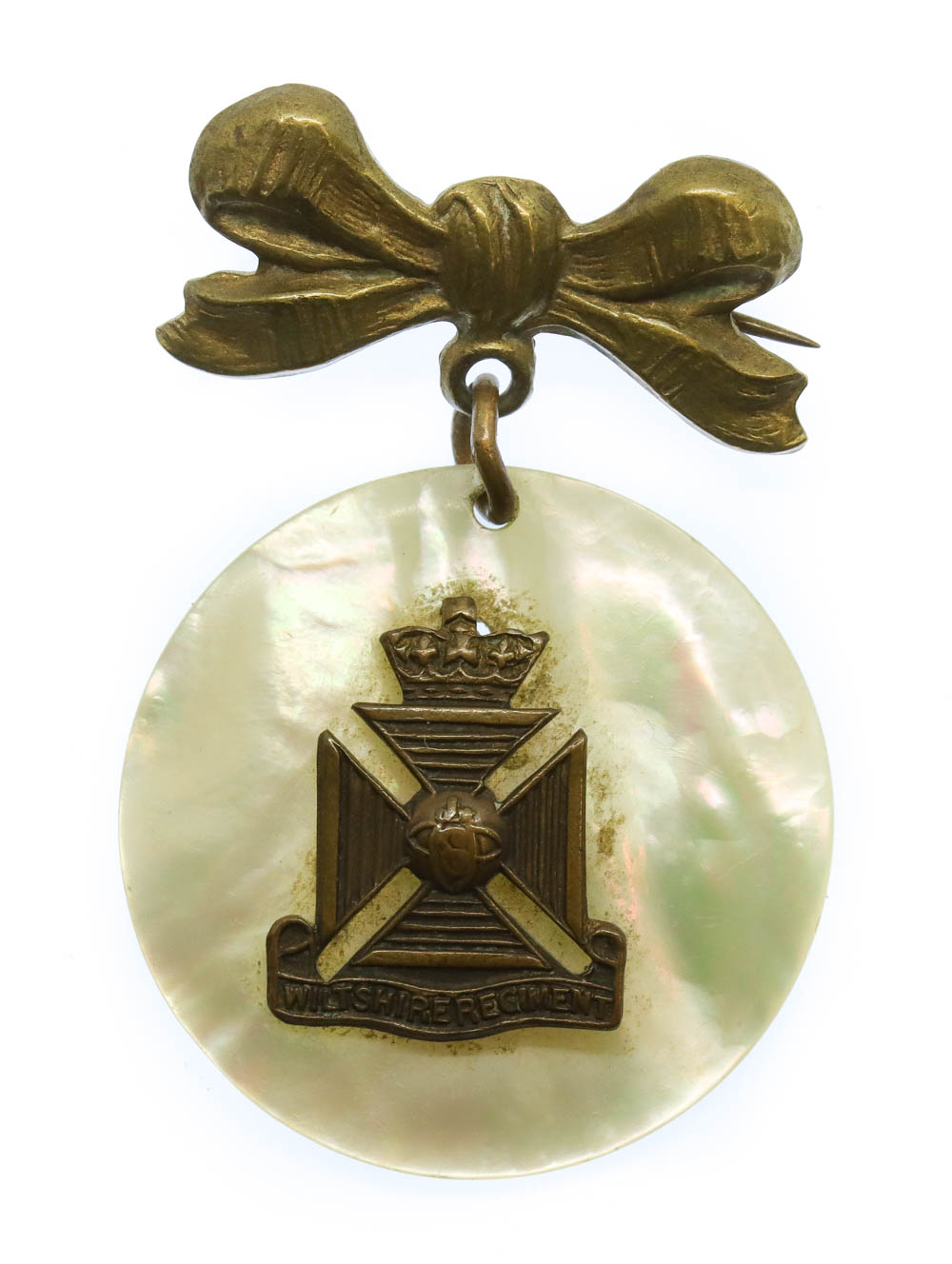 Wiltshire Regiment Bow Pendant Sweetheart Brooch