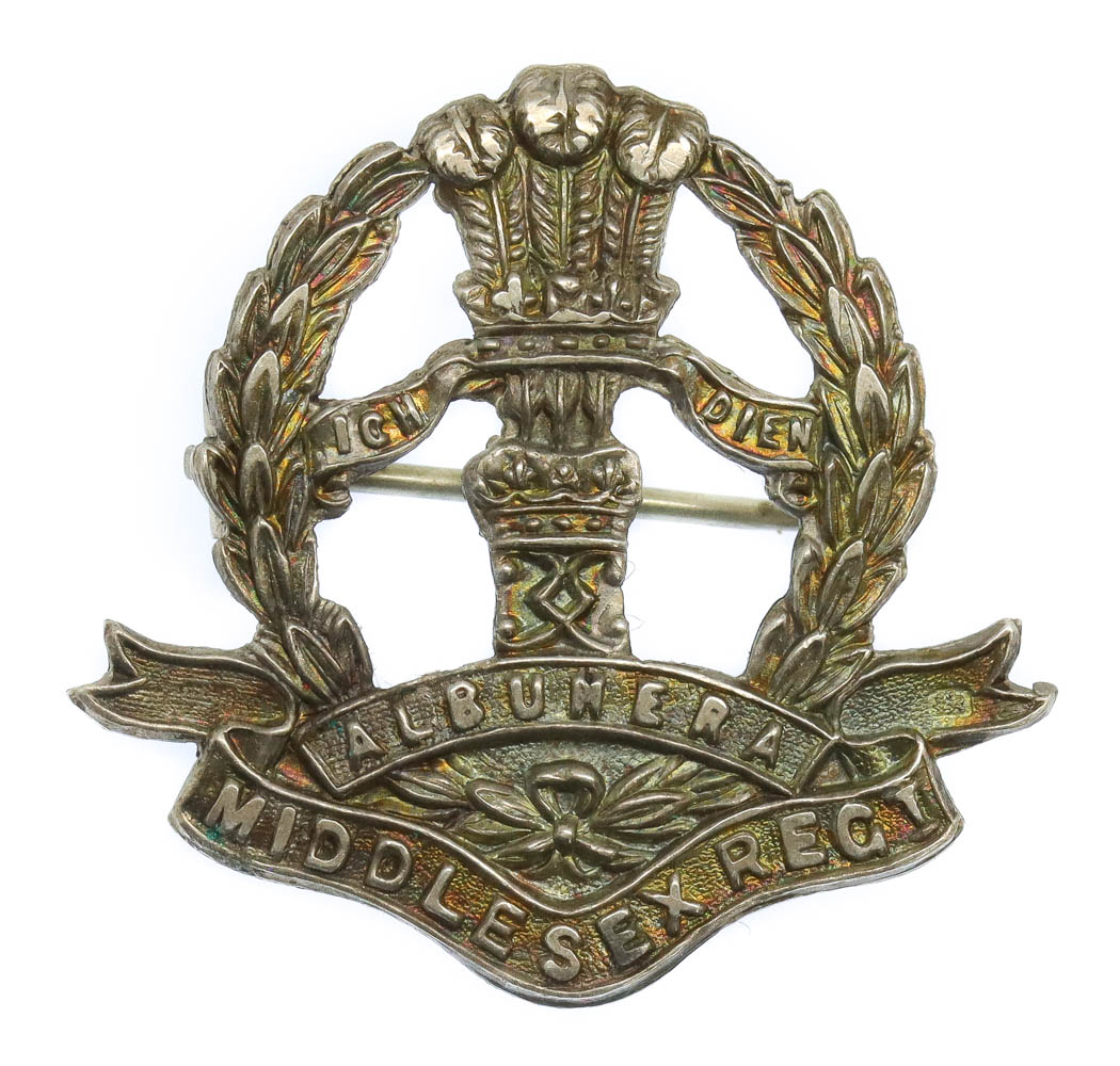 WW1 Middlesex Regiment 1916 Hallmarked Silver Sweetheart Brooch