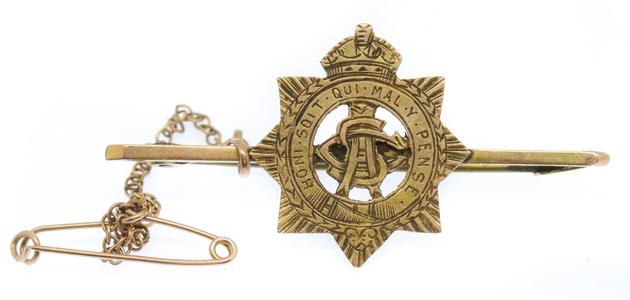 WW1 Army Service Corps (A.S.C.) 9ct Gold Sweetheart Brooch