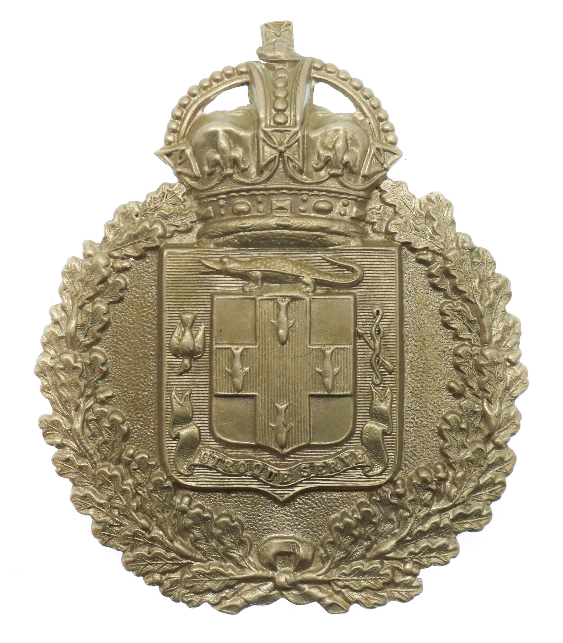 Jamaica Police Helmet Plate - King's Crown