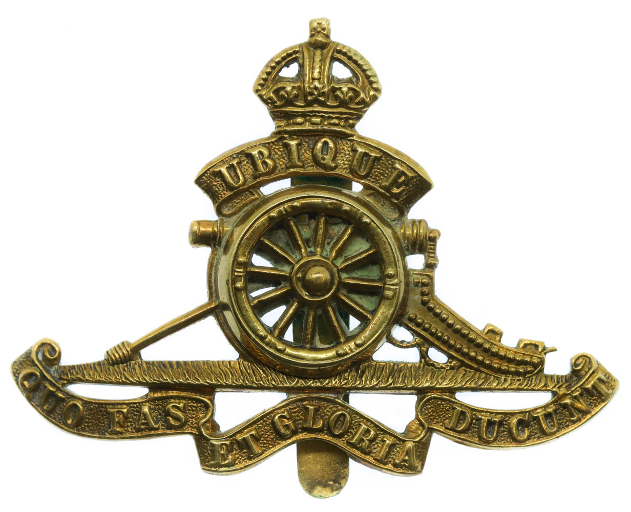 Royal Artillery (Revolving Wheel) Cap Badge - King's Crown