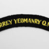 Surrey Yeomanry Queen Mary's Regiment (SURREY YEOMANRY Q.M.R.) Cloth Shoulder Title