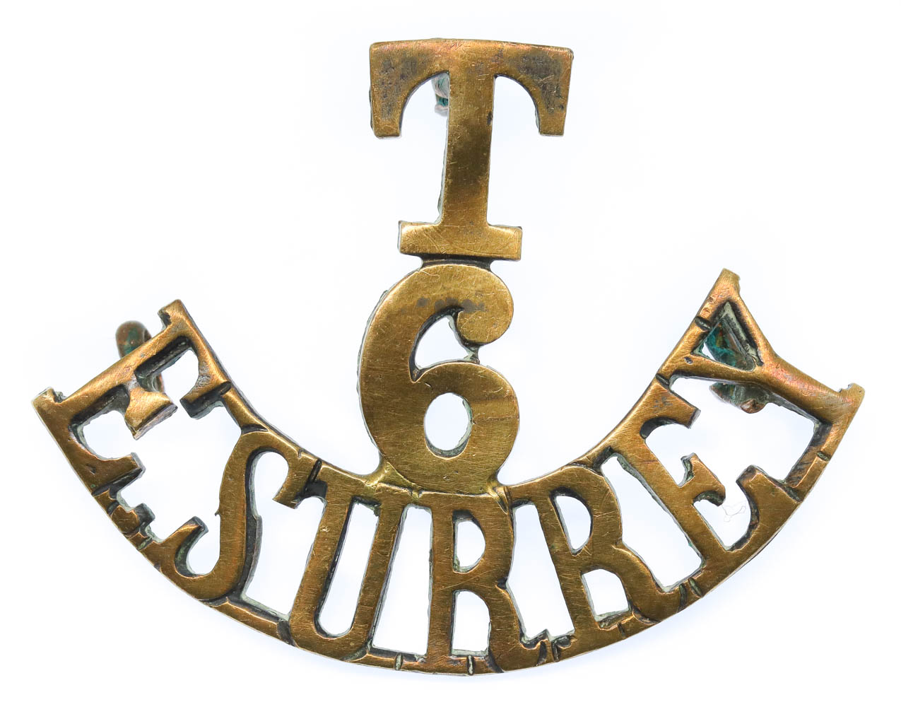 6th Territorial Bn. East Surrey Regiment (T/6.E.SURREY) Shoulder Title