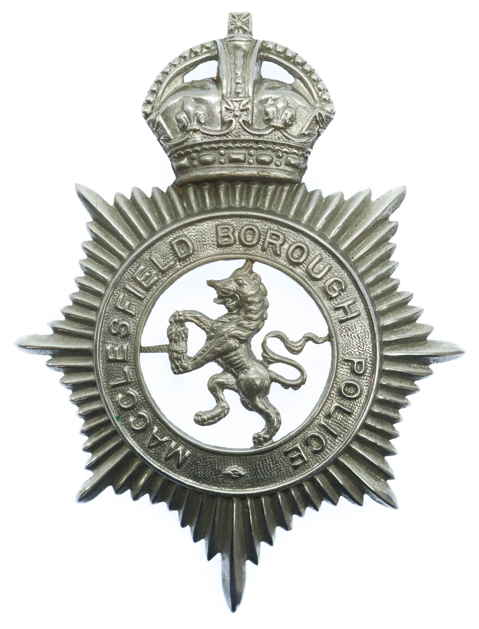 Macclesfield Borough Police Helmet Plate - King's Crown