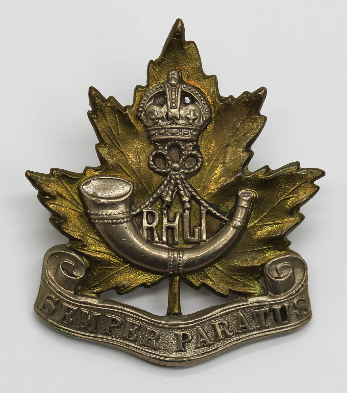 Canadian Royal Hamilton Light Infantry (R.H.L.I.) Cap Badge - King's Crown