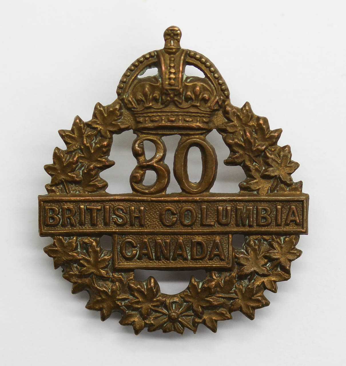 Canadian 30th (British Columbia) Infantry Bn. C.E.F. WW1 Cap Badge