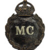 Monmouthshire Constabulary Black Wreath Helmet Plate - King's Crown