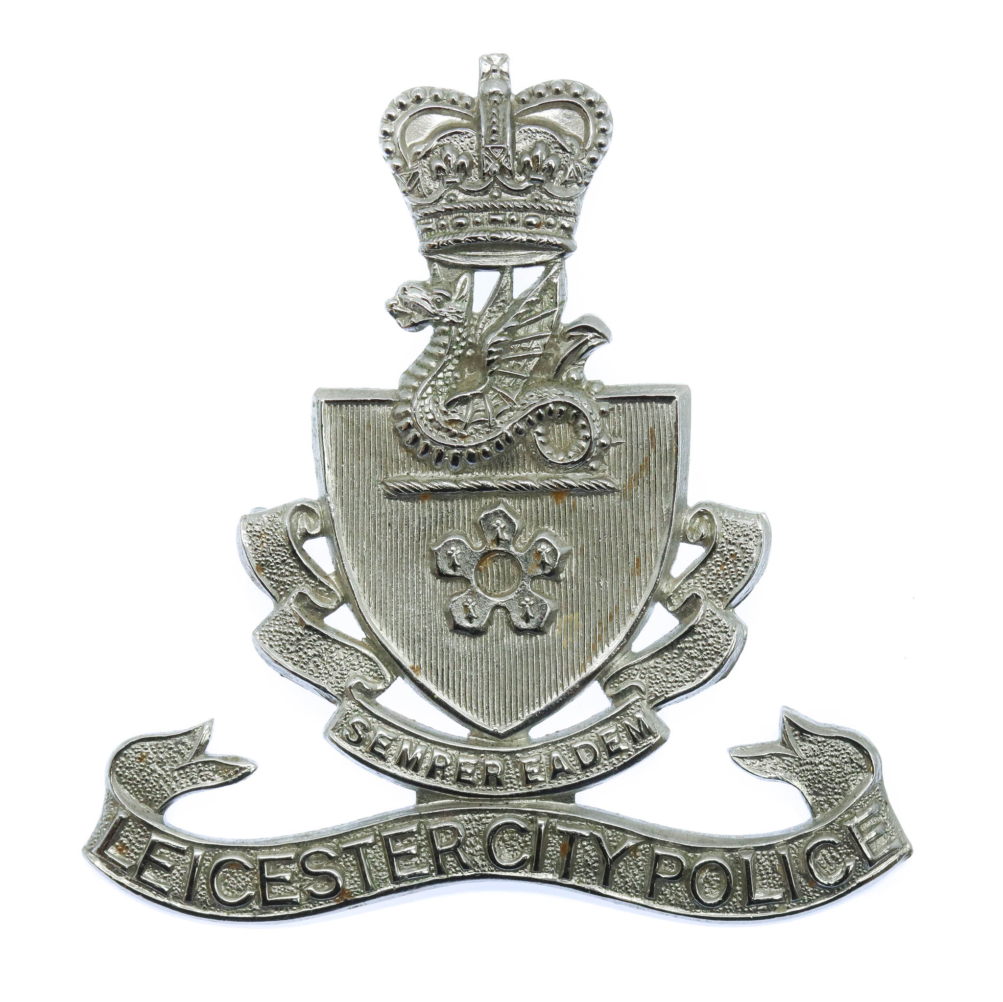 Leicester City Police Cap Badge - Queen's Crown