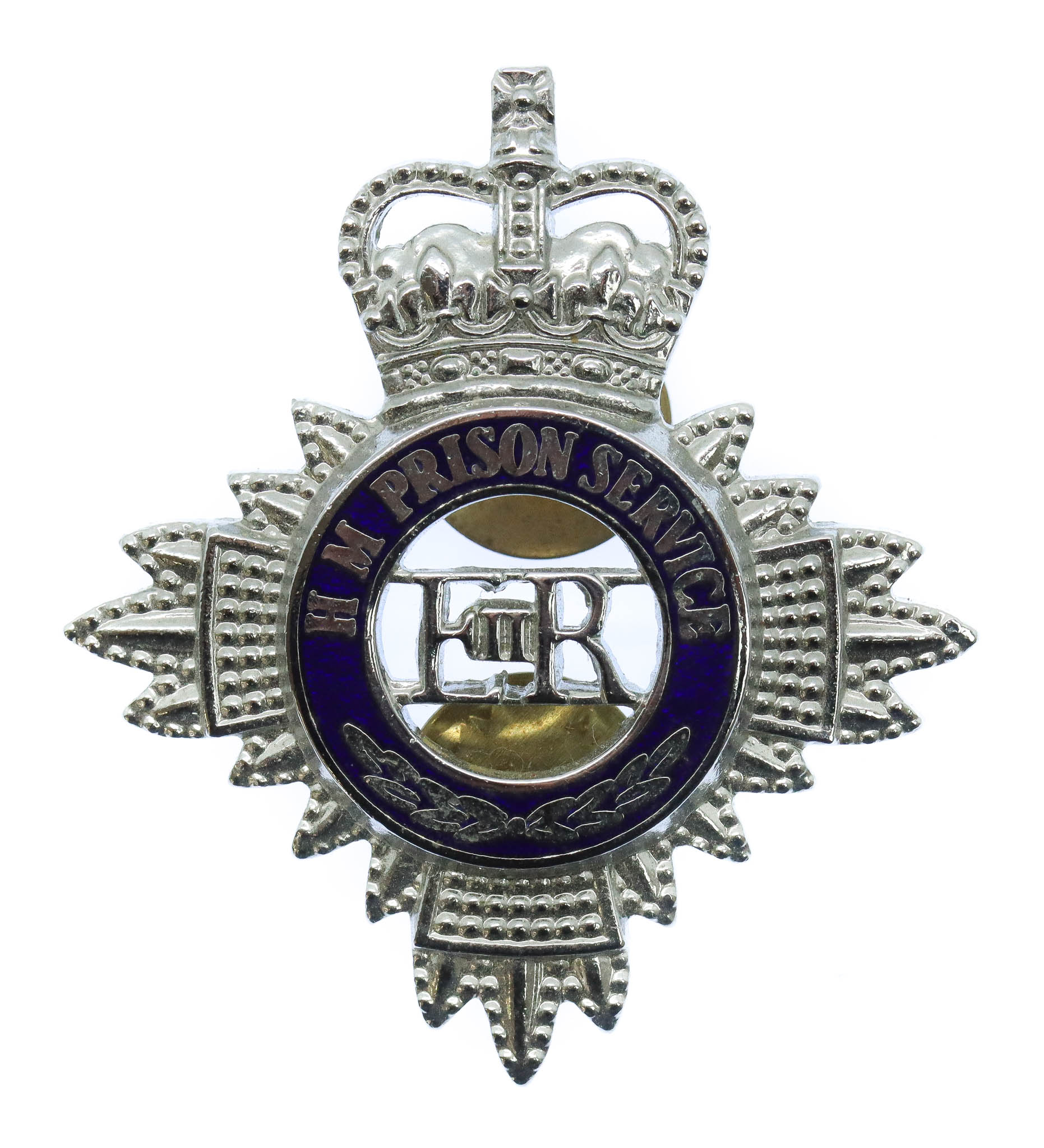 H.M. Prison Service Enamelled Cap Badge - Queen's Crown