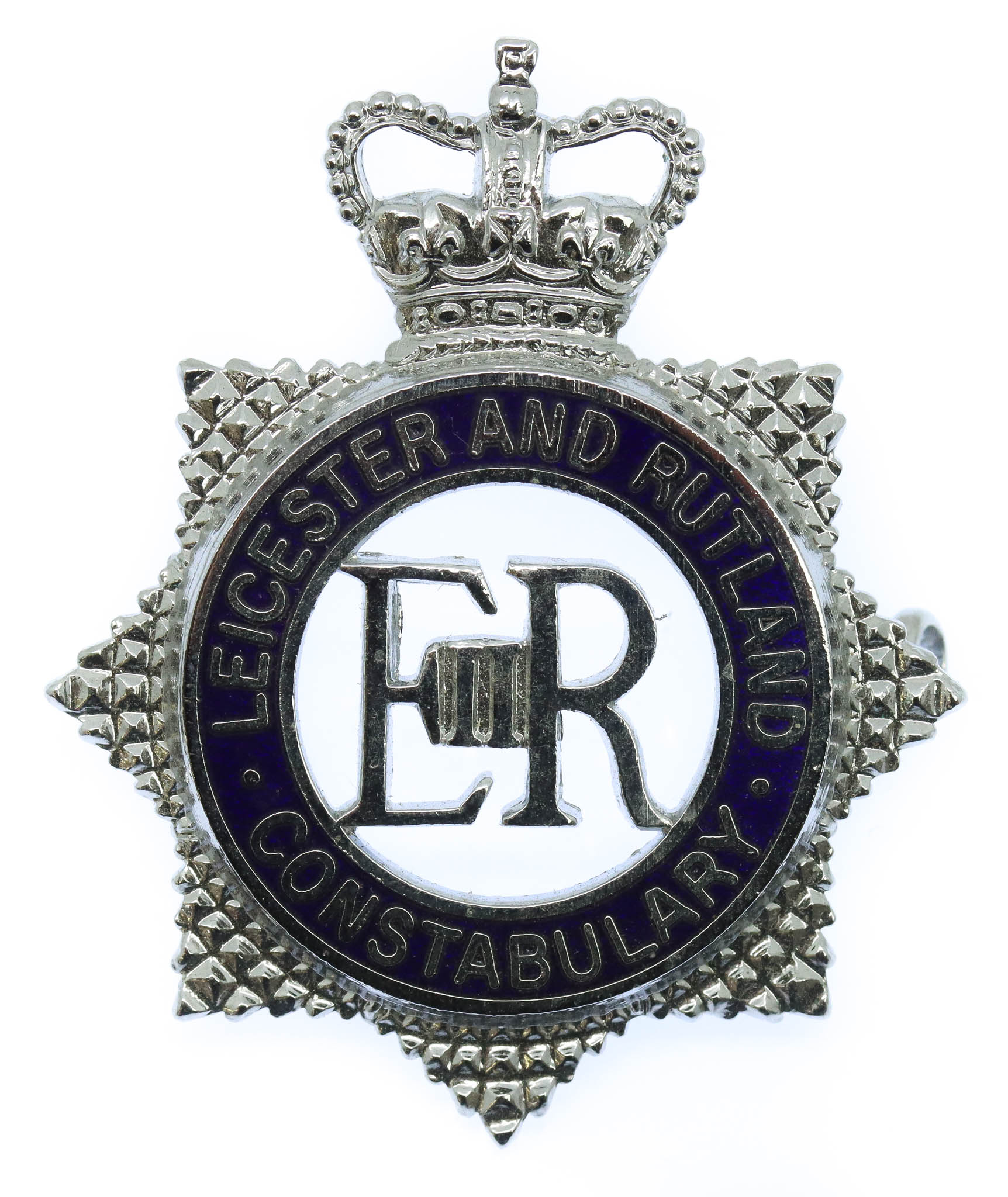 Leicester & Rutland Constabulary Senior Officer's Enamelled Cap Badge - Queen's Crown