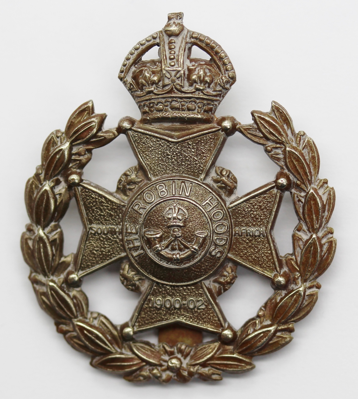 7th Bn. (The Robin Hoods) Sherwood Foresters Cap Badge - King's Crown
