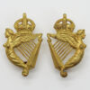 Pair of 5th Royal Irish Lancers Collar Badges - King's Crown