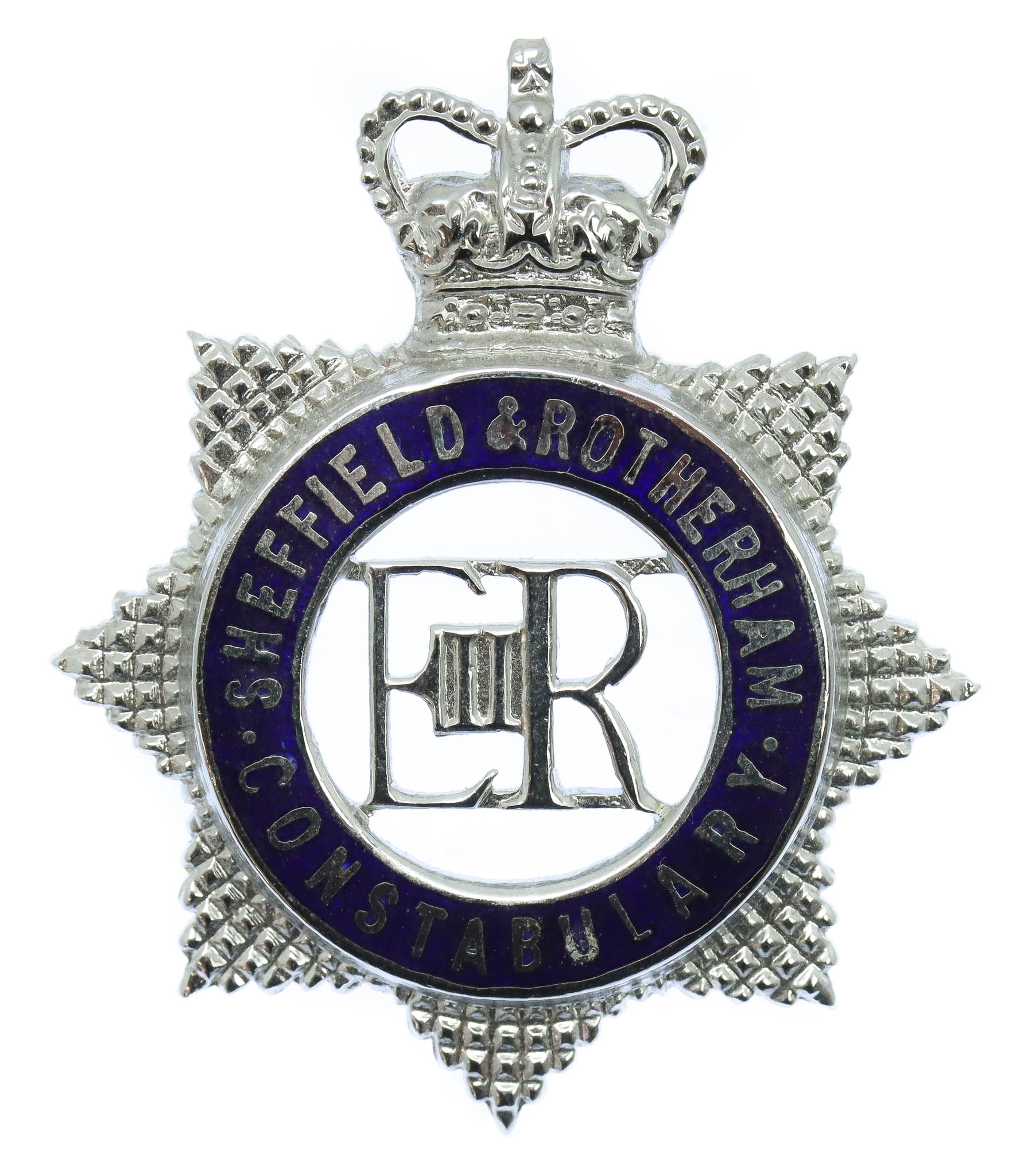 Sheffield & Rotherham Constabulary Senior Officer's Enamelled Cap Badge - Queen's Crown